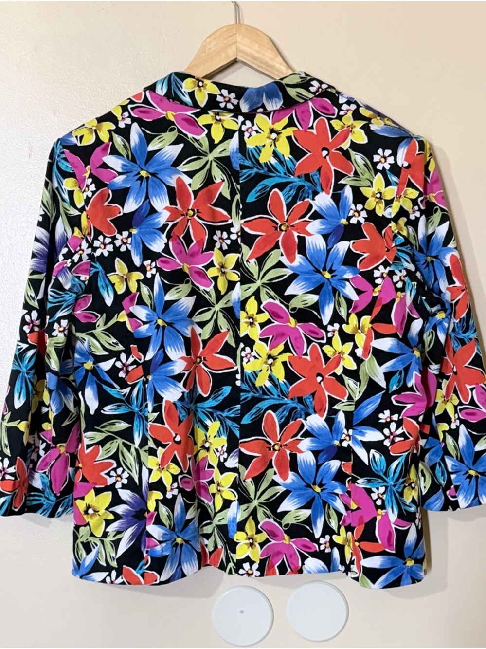 Kim Rogers Black Floral Blazer with Multicolor Blooms - Picture 3 of 8